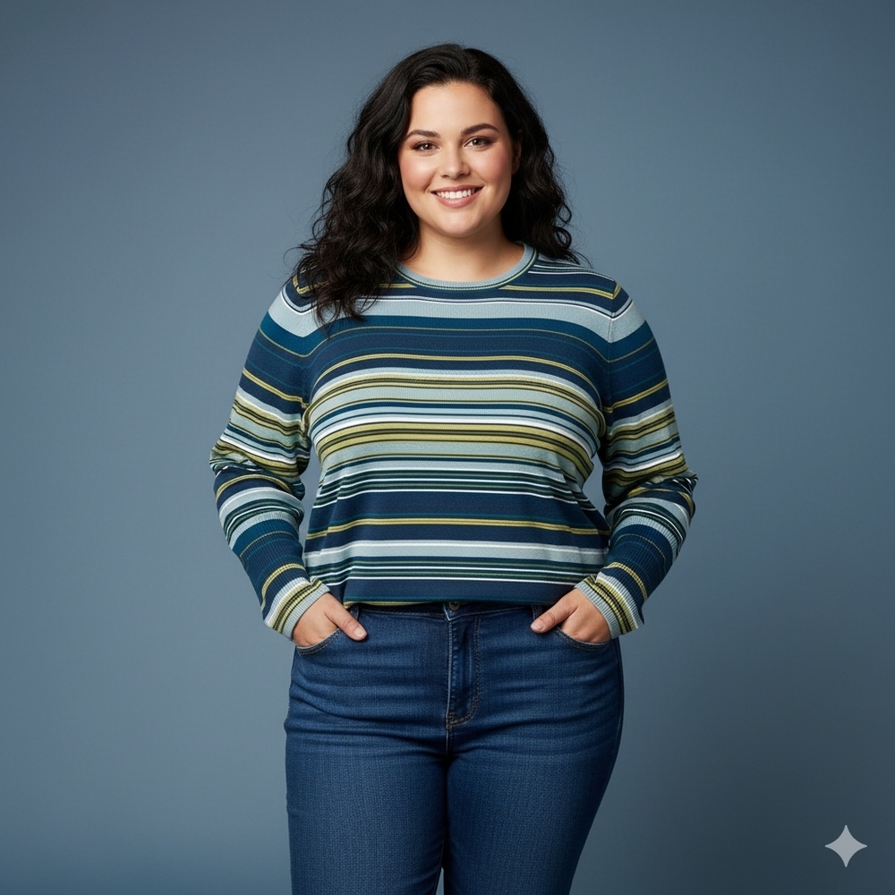 Pennington's 1X Striped Sweater